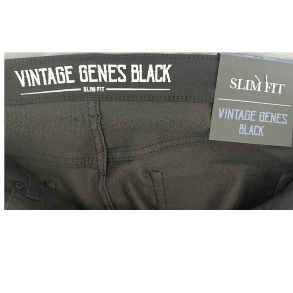 VGB Vintage Genes Black Men's Slim Fit Comfort Black Denim Jeans W36X30L New - Picture 8 of 11